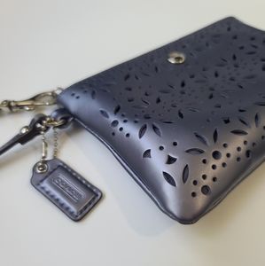 Light Purpley-Silver Eyelet Coach Wristlet